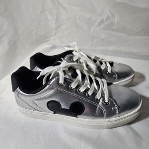 Womens Silver Disney Mickey Mouse Sneakers Shoes Size 9